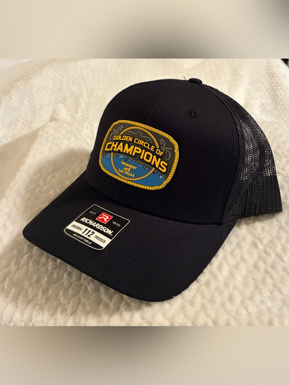 NEW Wrangler NFR Golden Circle Champions Las Vegas Adjustable Trucker Hat Rodeo
